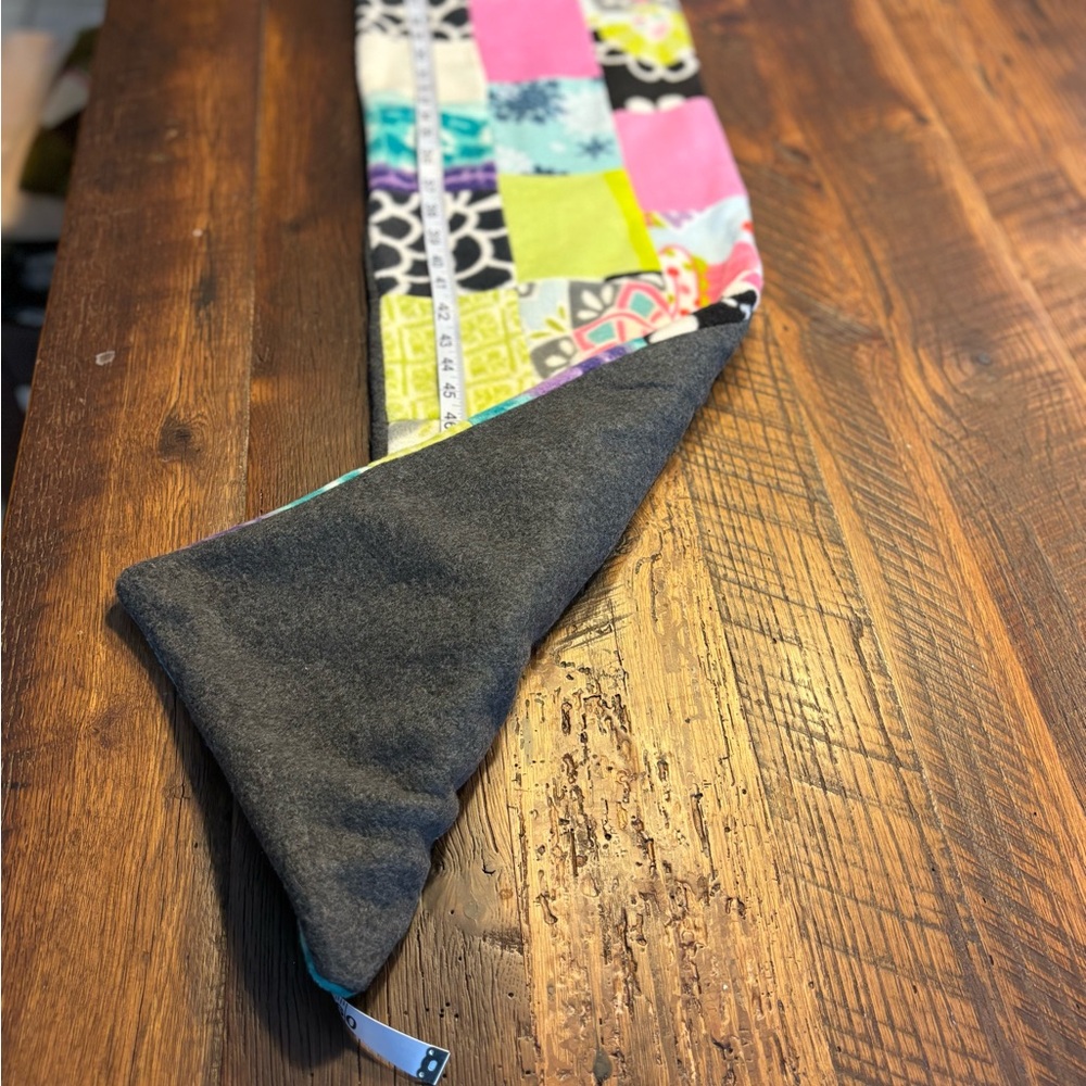 HANDMADE 60” Long Polar Fleece Patchwork Scarf, never worn - Picture 9 of 10